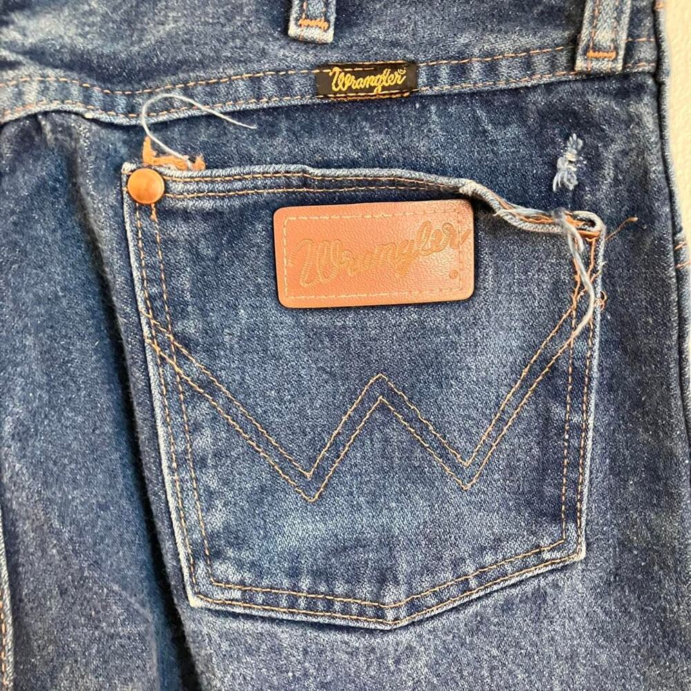 Vintage 80s Wrangler Denim Blue Jeans Cowboy Western Workwear - Picture 4 of 7